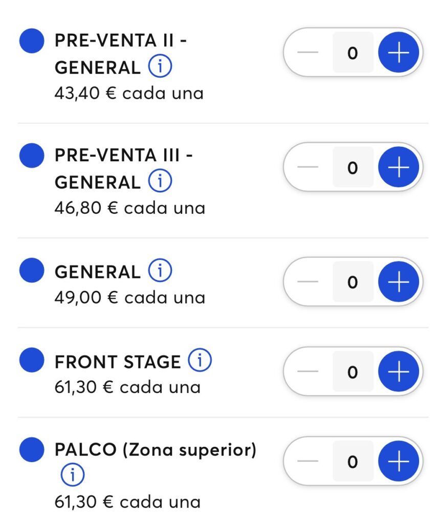 Entradas de conciertos